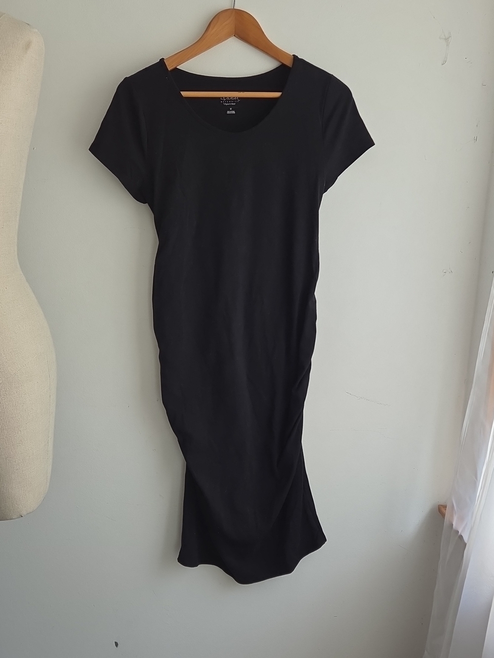 Isabel Maternity Black T-Shirt Dress